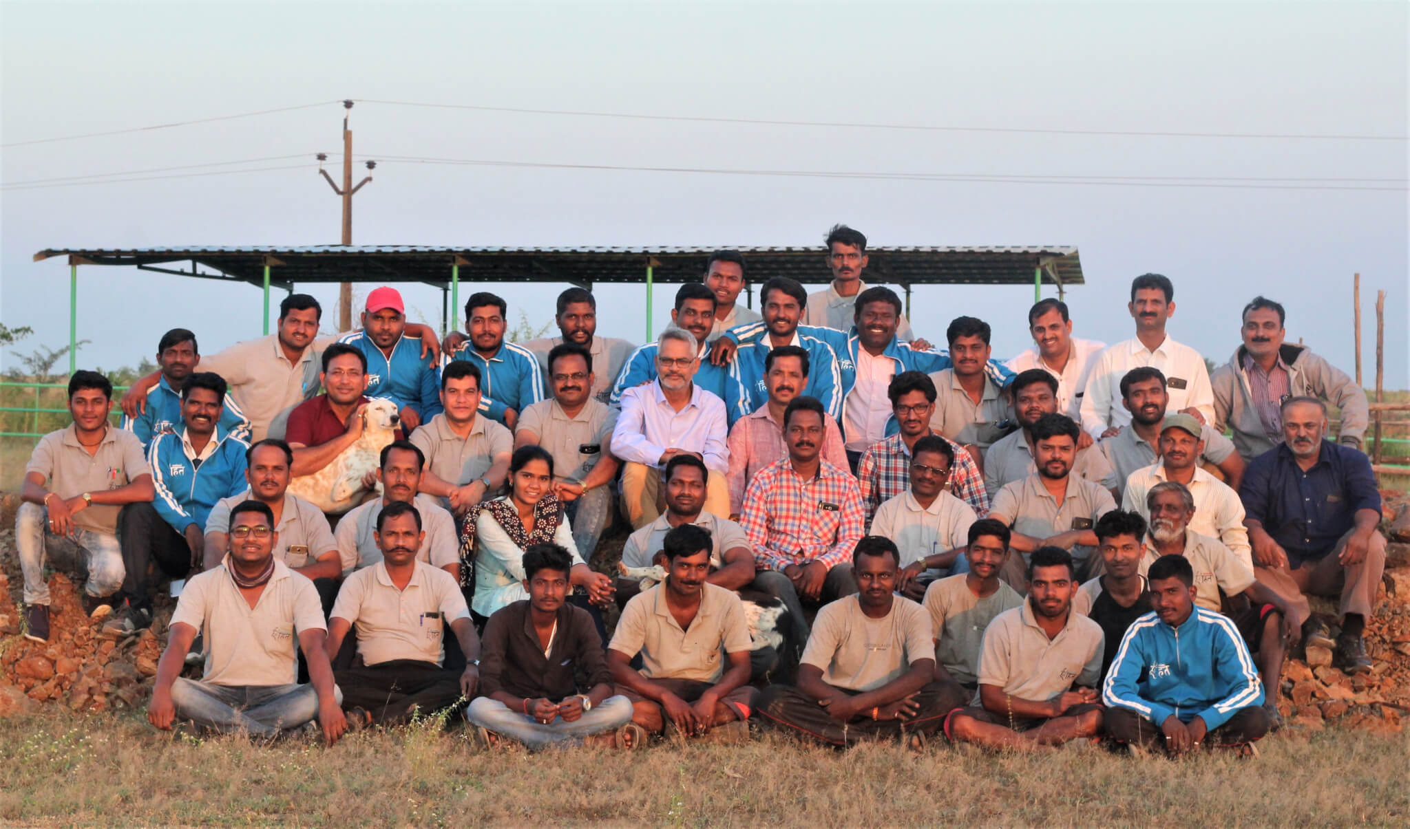 The entire Animal Rahat staff gathers together at the sanctuary.